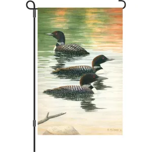 12 in. Loon Garden Flag - Late Summer Trio