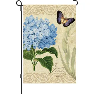 12 in. Vintage Garden Flag - Botanical Fresh Blue