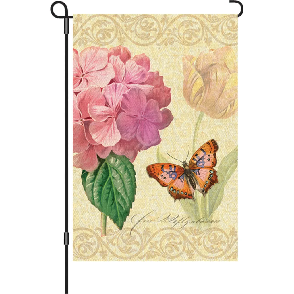 12 in. Vintage Garden Flag - Botanical Fresh Pink