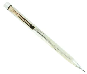 1976 SHEAFFER TARGA MODEL 1004X GOLD TRIM STERLING SILVER STRAIGHT LINE PENCIL MINT CONDITION