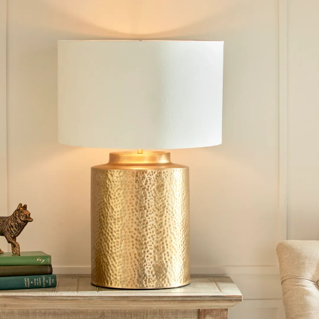 24" Tall Keegan Gold Lamp w/ White Shade