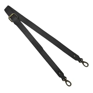 3cm Skinny Plain Black Leather Strap by Pampeano