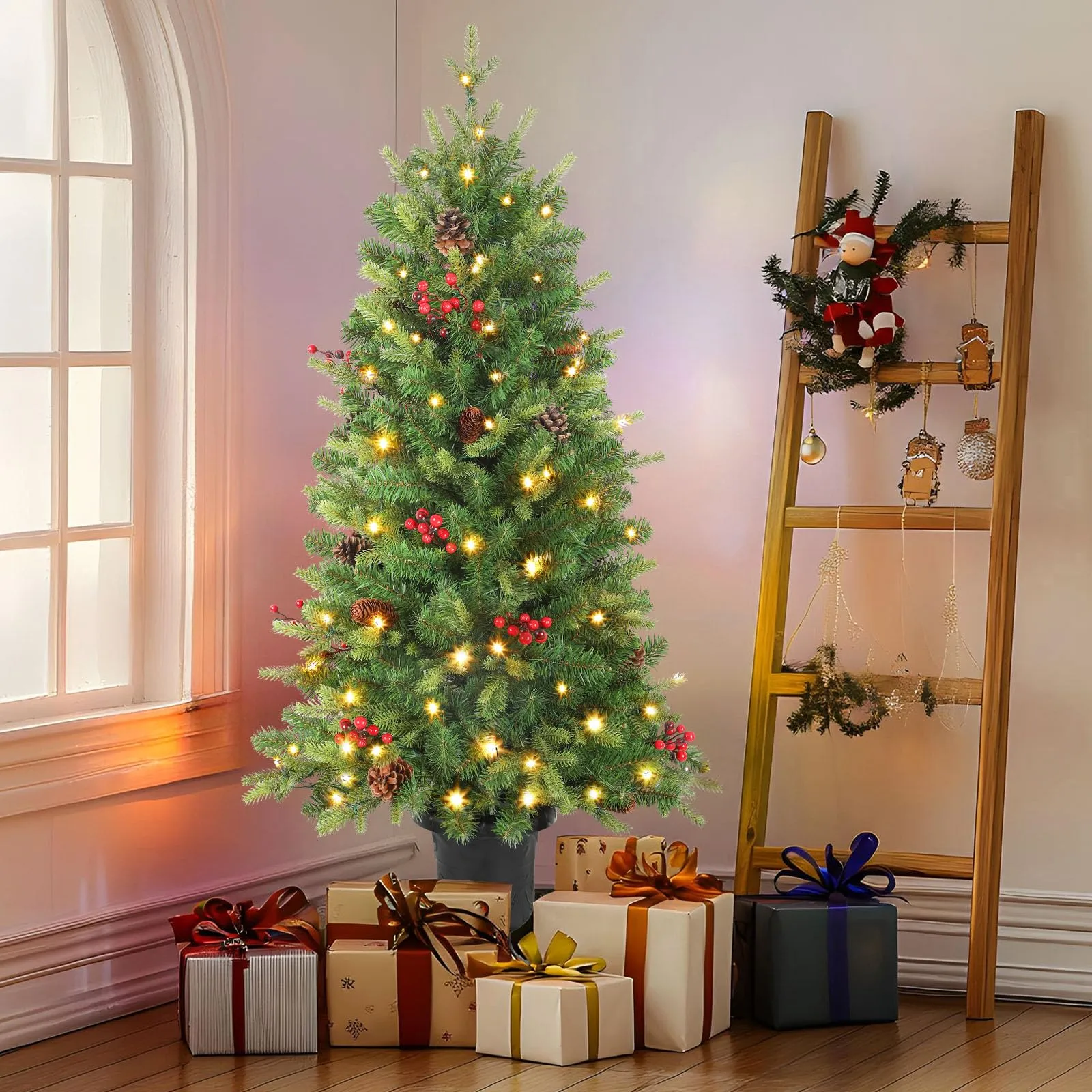 3ft Prelit Artificial Christmas Tree Mini Entrances Tree