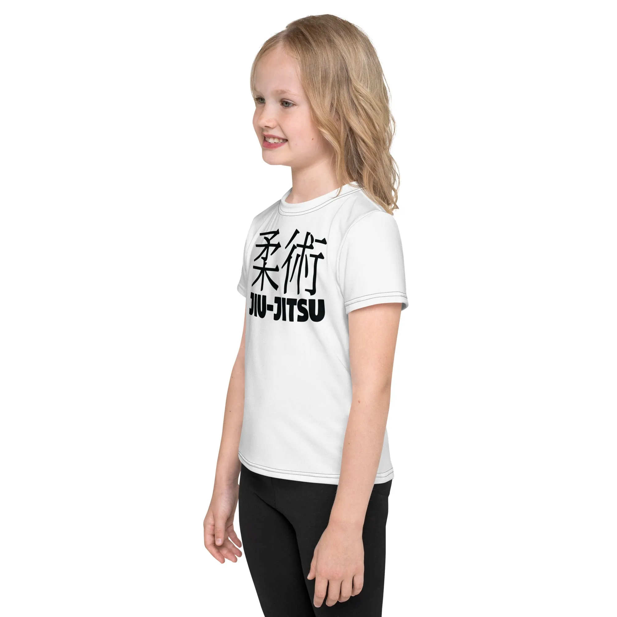 Active and Stylish: Girl's Short Sleeve Classic Jiu-Jitsu Rash Guard- Snow