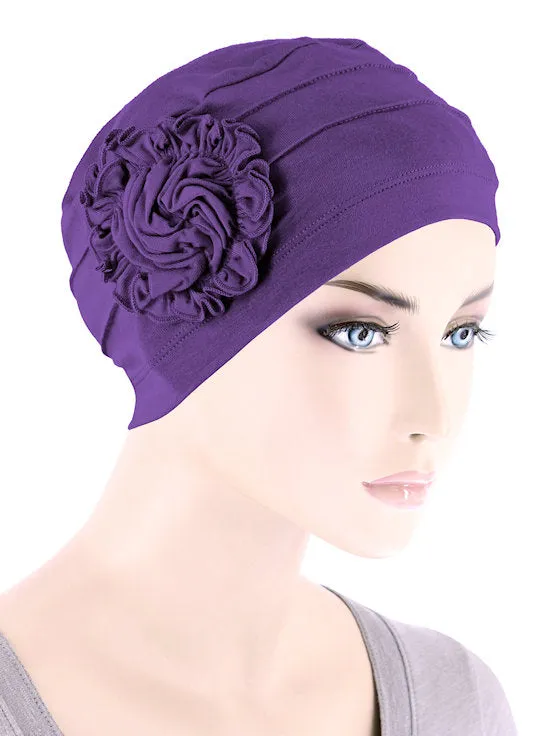 Bamboo Pleated Sunflower Cap Purple