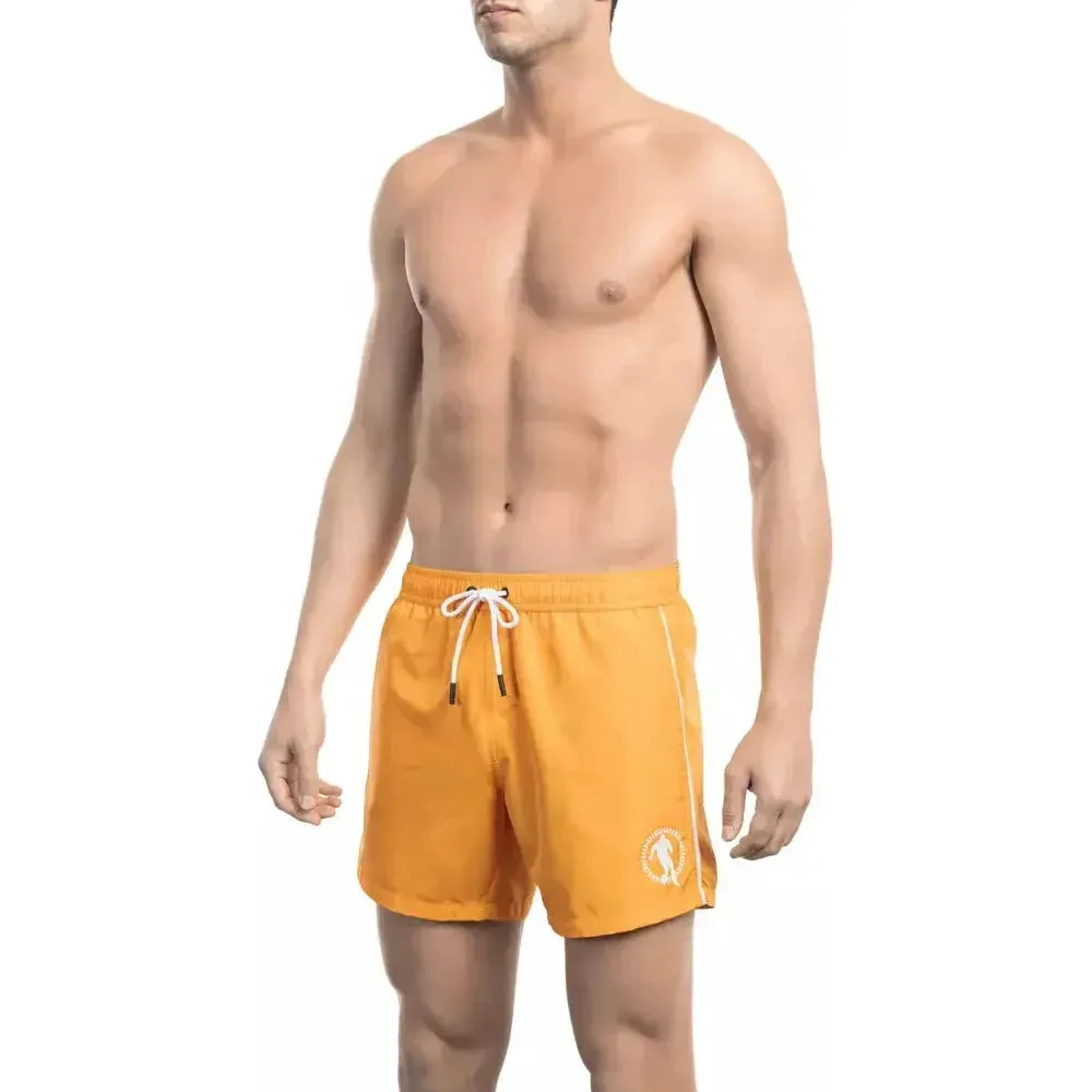 Bikkembergs Orange Polyester Mens Swim Short