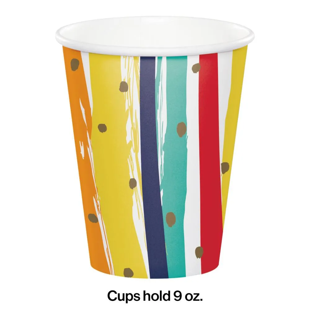 Birthday Stripes Hot/Cold Cup 9Oz (8/Pkg)