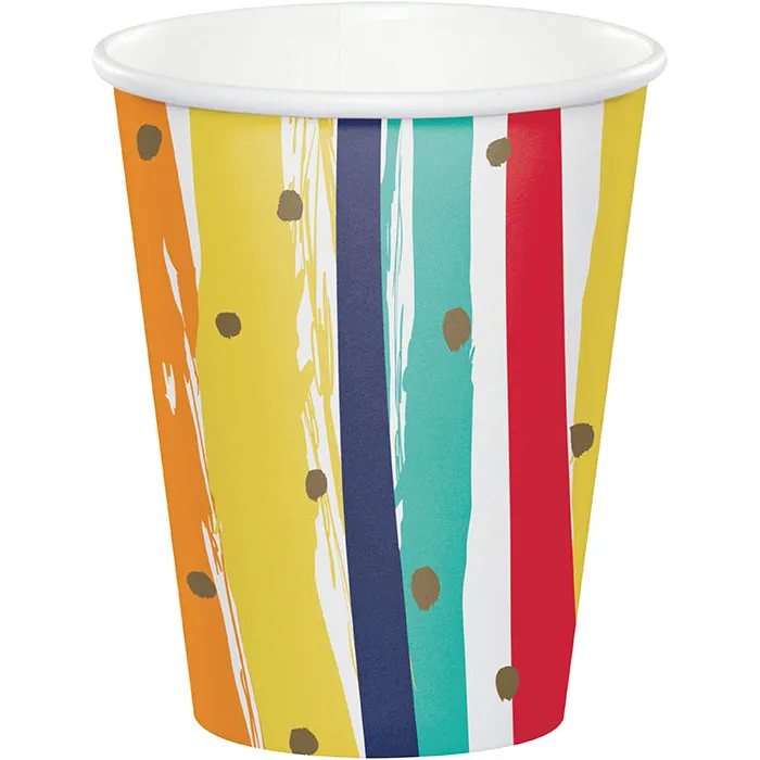 Birthday Stripes Hot/Cold Cup 9Oz (8/Pkg)