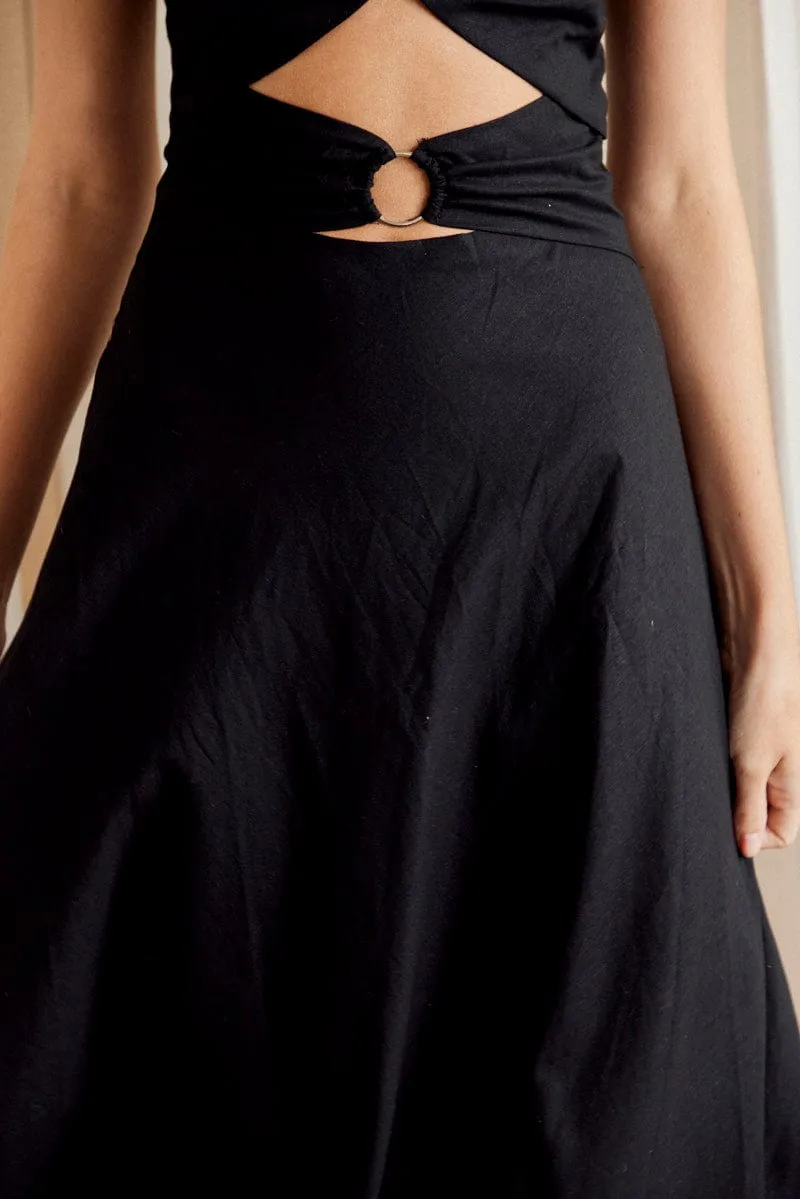 Black A Line Dress Midi