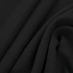 Black Woollen Crepe Fabric 97566