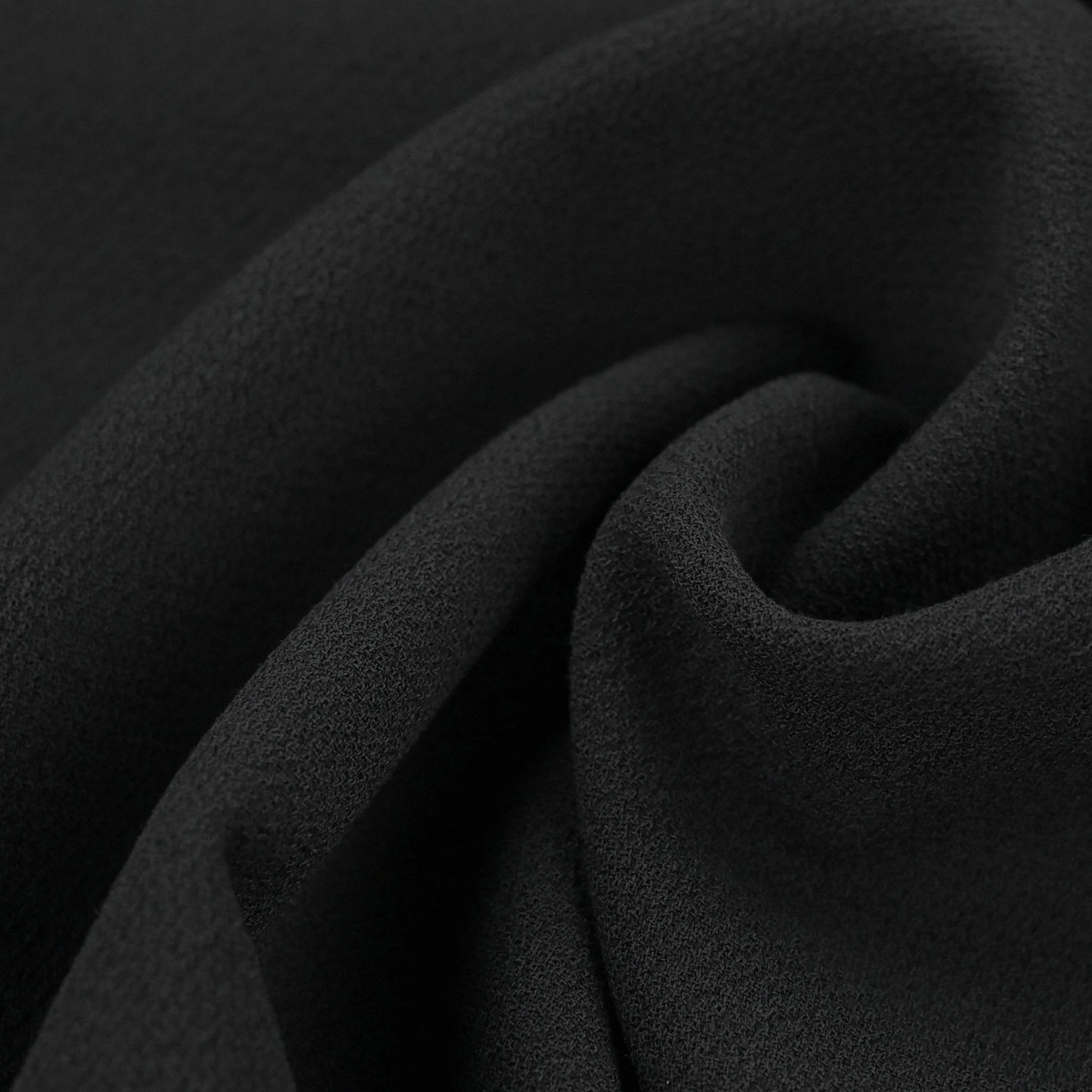 Black Woollen Crepe Fabric 97566