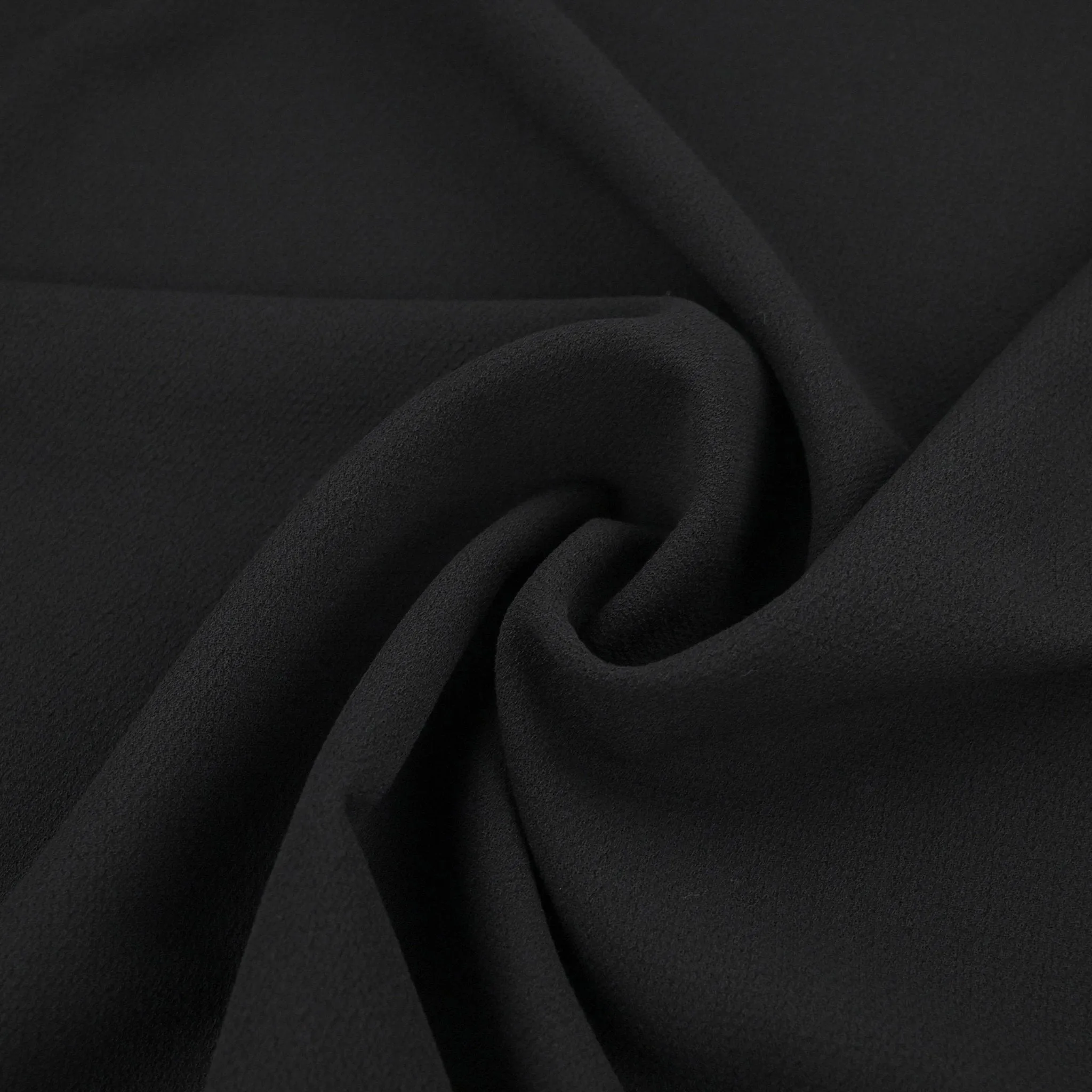 Black Woollen Crepe Fabric 97566