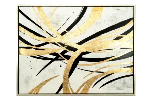 Black/Gold Foil Hand Painted Canvas Wall Art