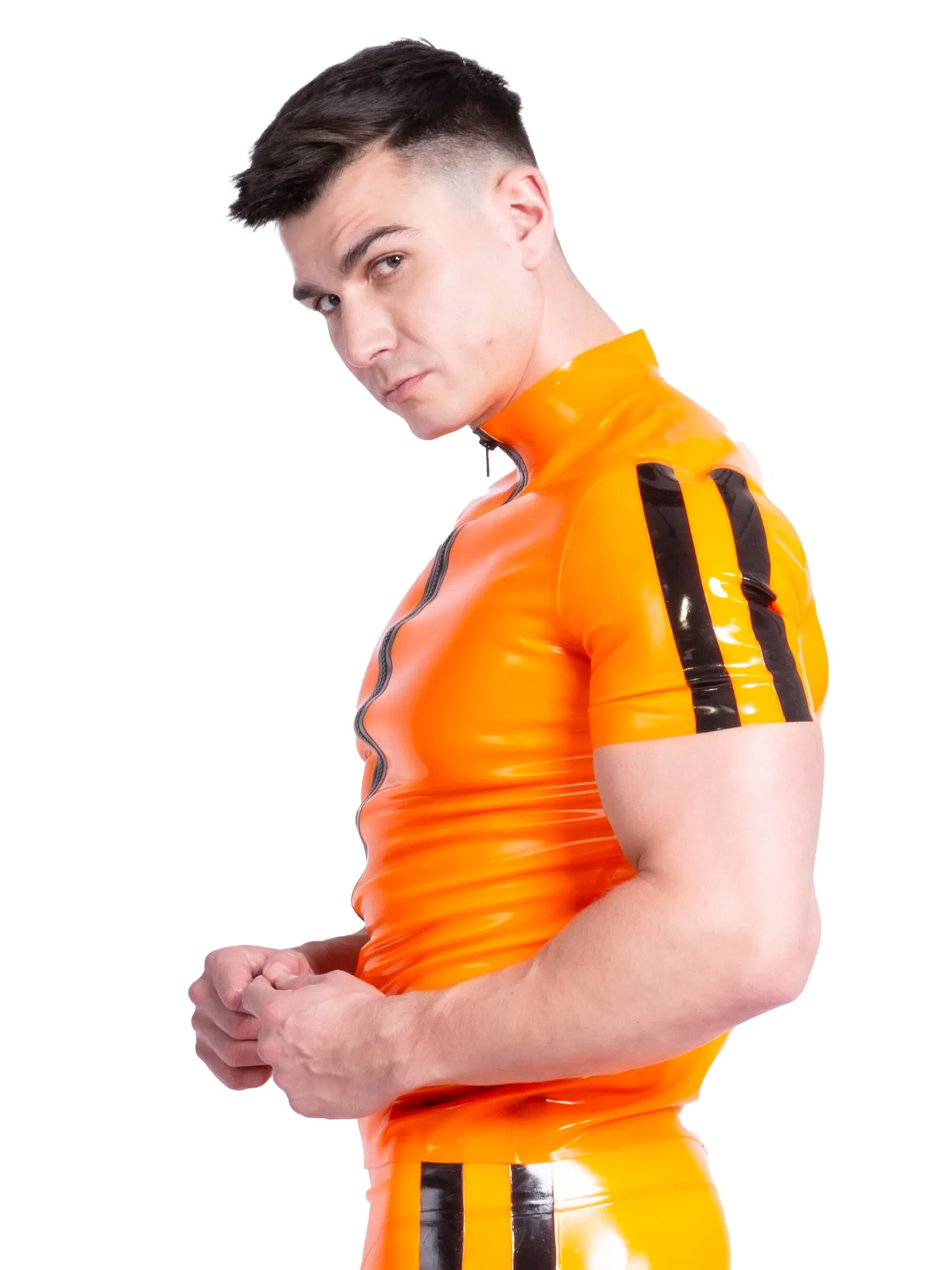 Blazing Orange Racing Stripe Top