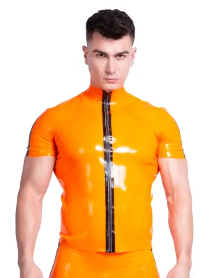 Blazing Orange Racing Stripe Top