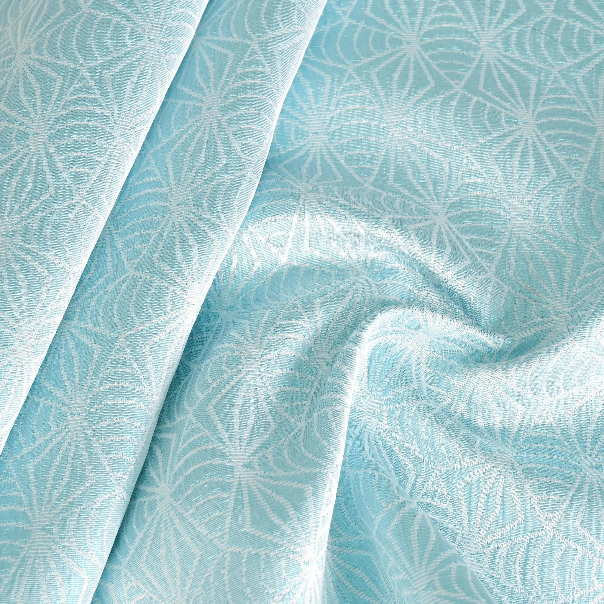 Blue Shiny Jacquard Fabric 95274