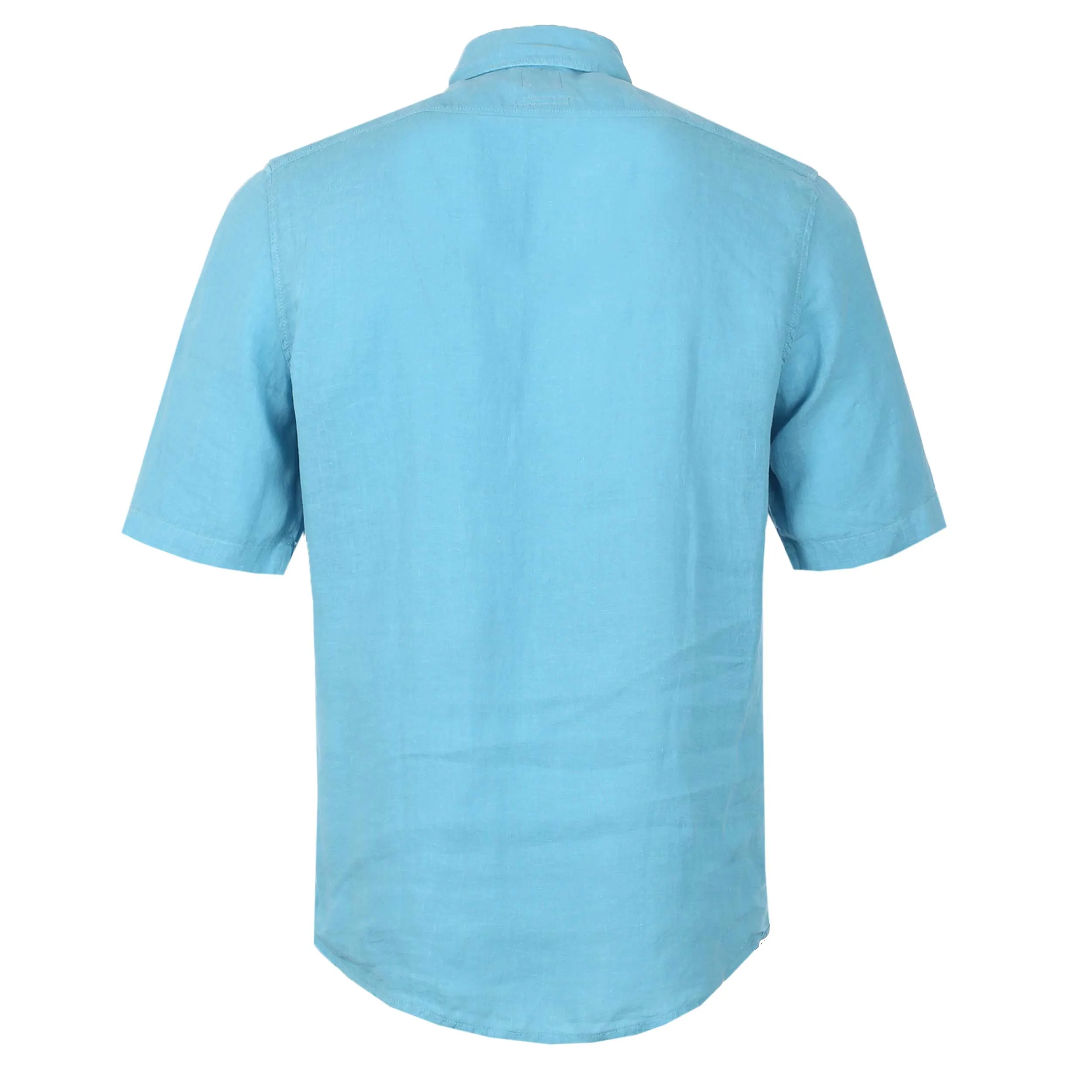 BOSS Rash 2 Short Sleeve Linen Shirt in Teal