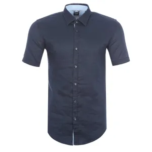 BOSS Ronn_24 Short Sleeve Shirt in Navy