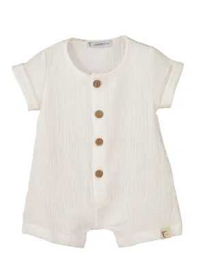 Calamaro Baby Cream Cheesecloth Romper