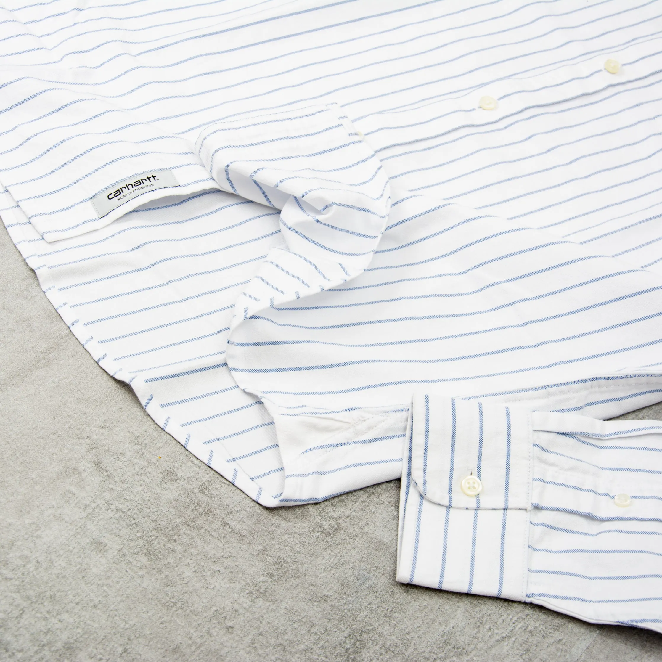 Carhartt WIP Dowlen Striped L/S Shirt - White / White