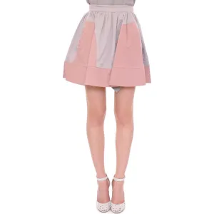 Comeforbreakfast Sleek Pleated Mini Skirt in Pink and Gray