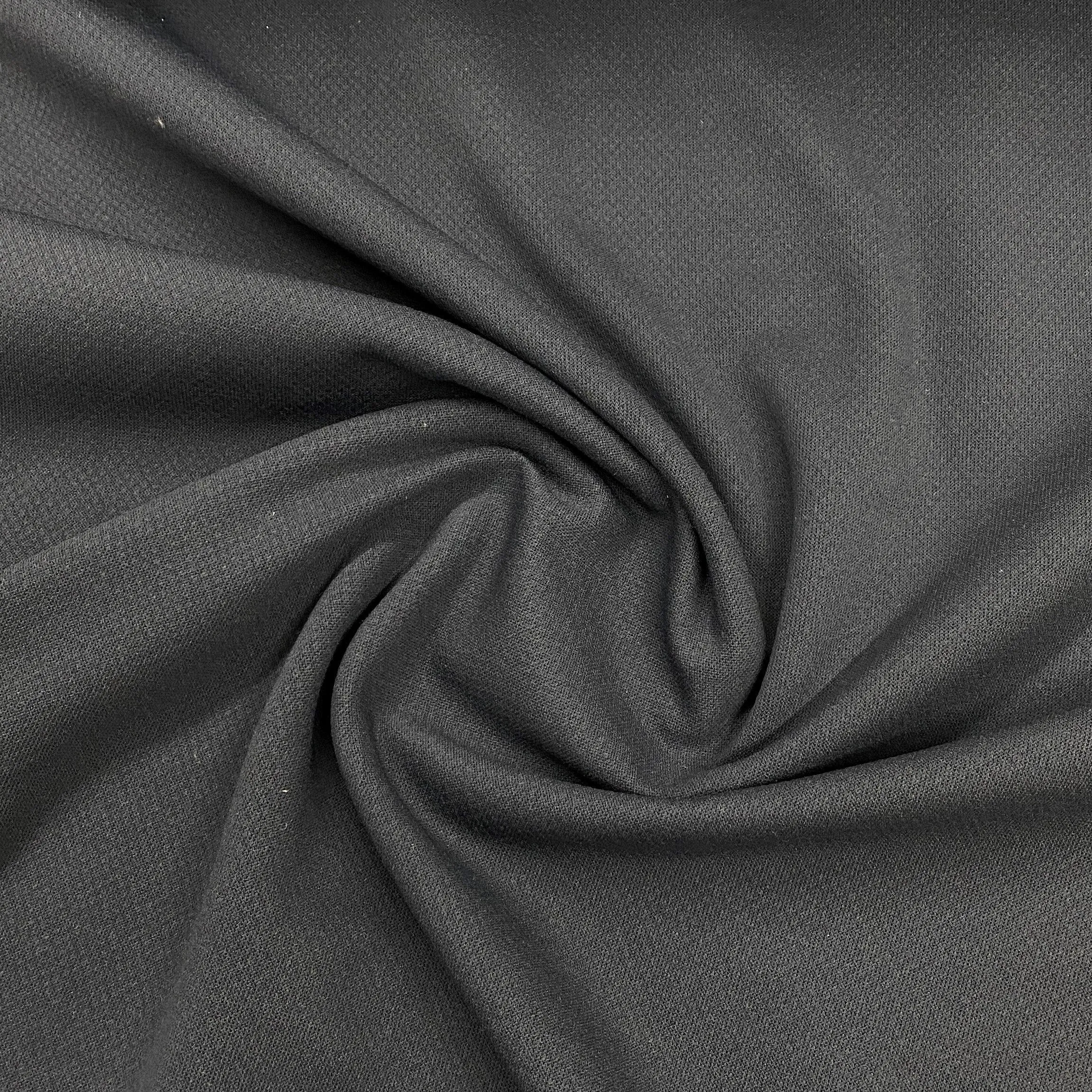 Dark Gray Polyester Textured Jersey Fabric