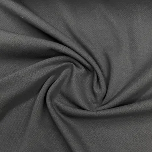 Dark Gray Polyester Textured Jersey Fabric