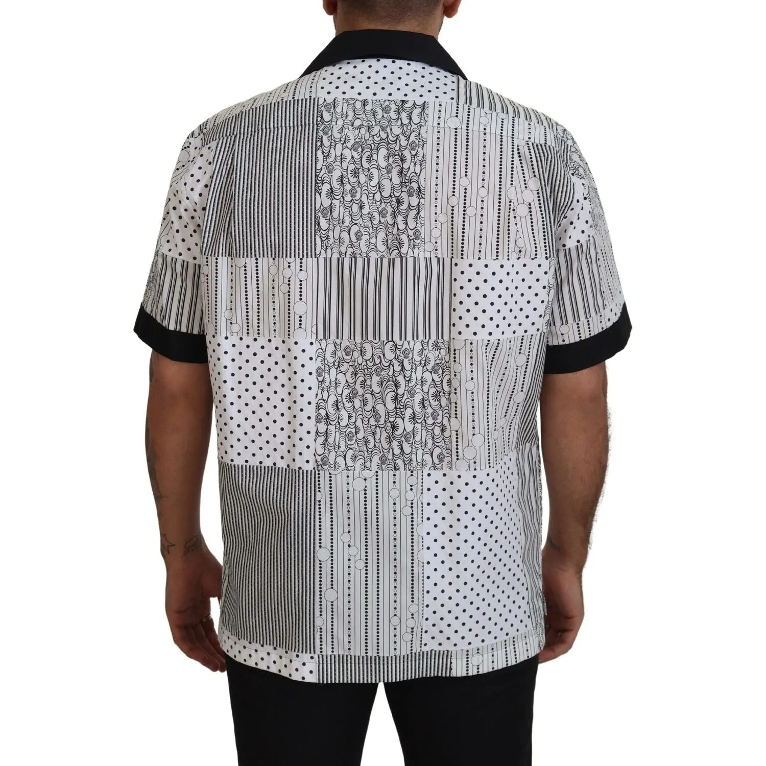 Dolce & Gabbana Elegant Black & White Cotton Shirt