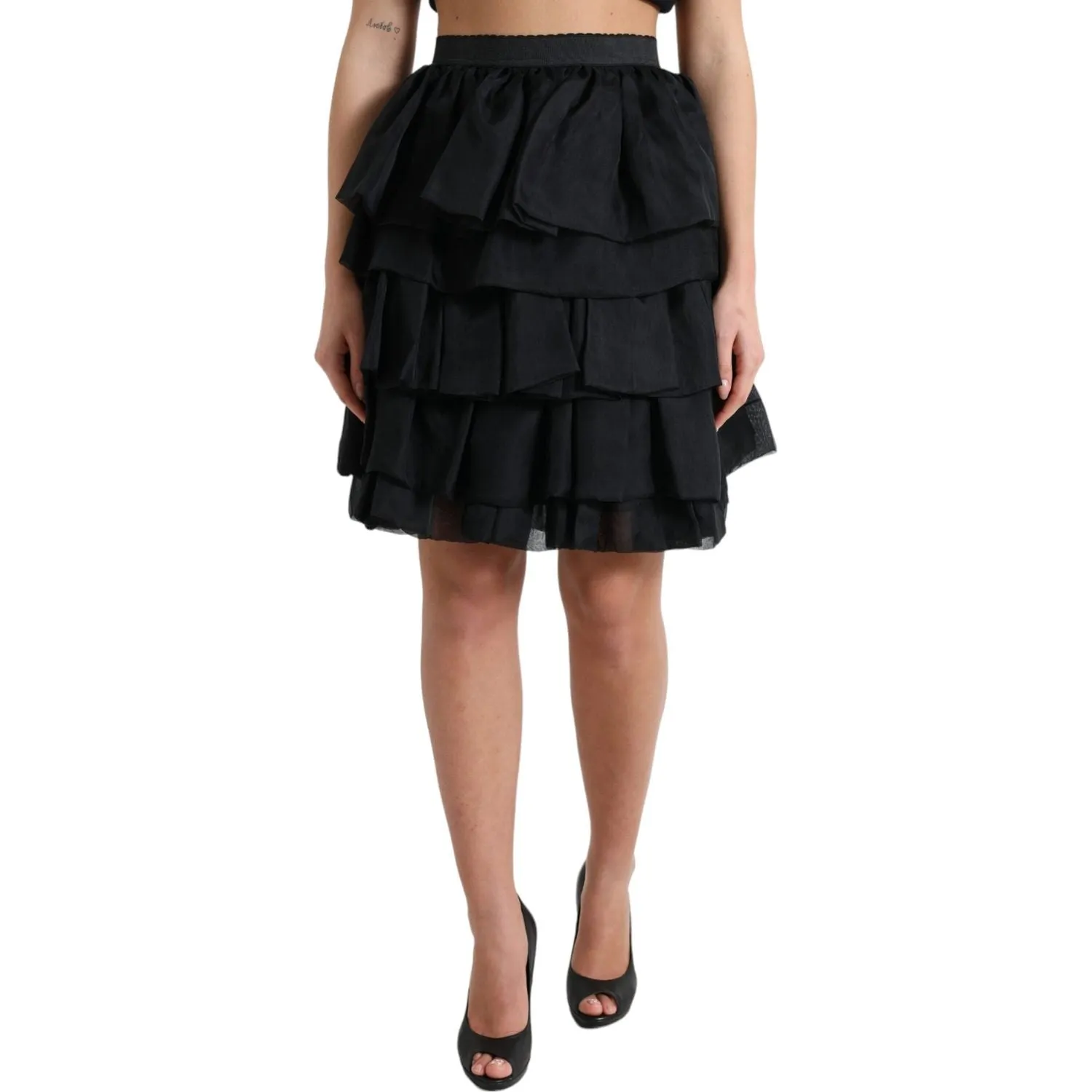 Dolce & Gabbana Elegant Tiered A-Line Mini Skirt