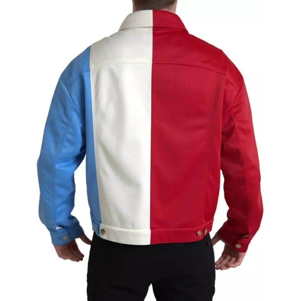 Dolce & Gabbana Multicolor Polyester Collar Short Jacket