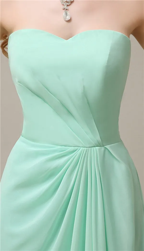 Elegant A-line Chiffon Sweetheart Floor-Length Bridesmaid Dresses