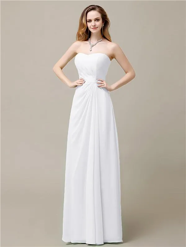 Elegant A-line Chiffon Sweetheart Floor-Length Bridesmaid Dresses