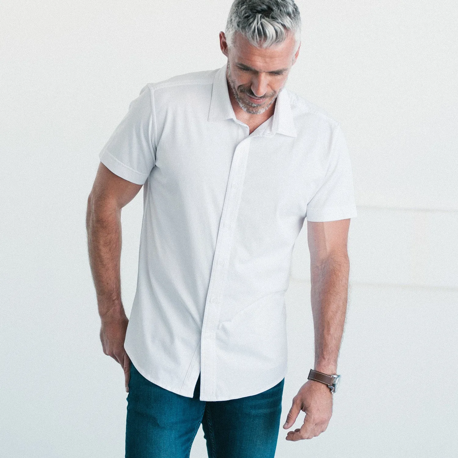 Essential Short Sleeve T-Shirt Shirt - White Cotton Jersey