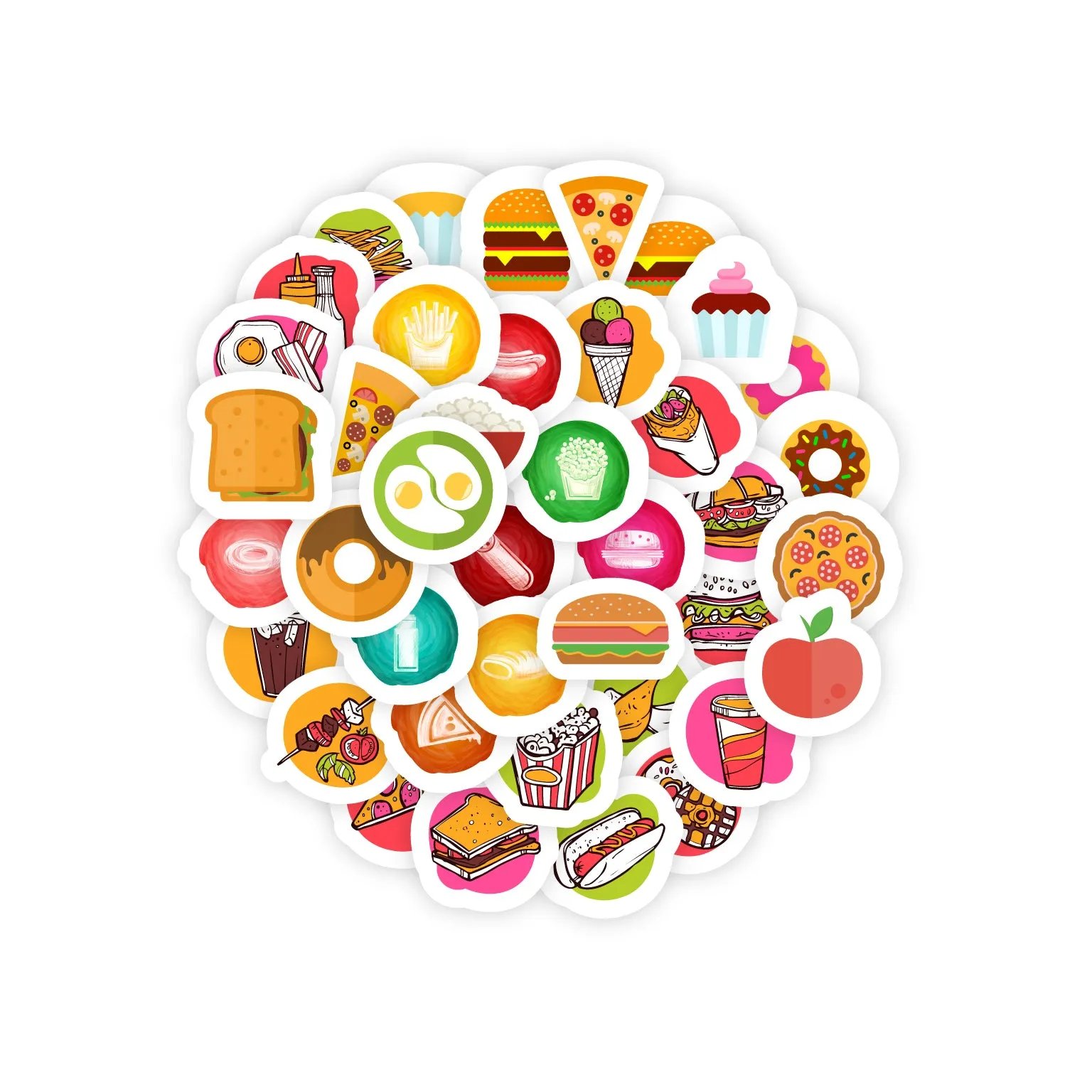 Foods Thee Printed Scrapbook Mini Stickers Laptops Books Mobile Phones