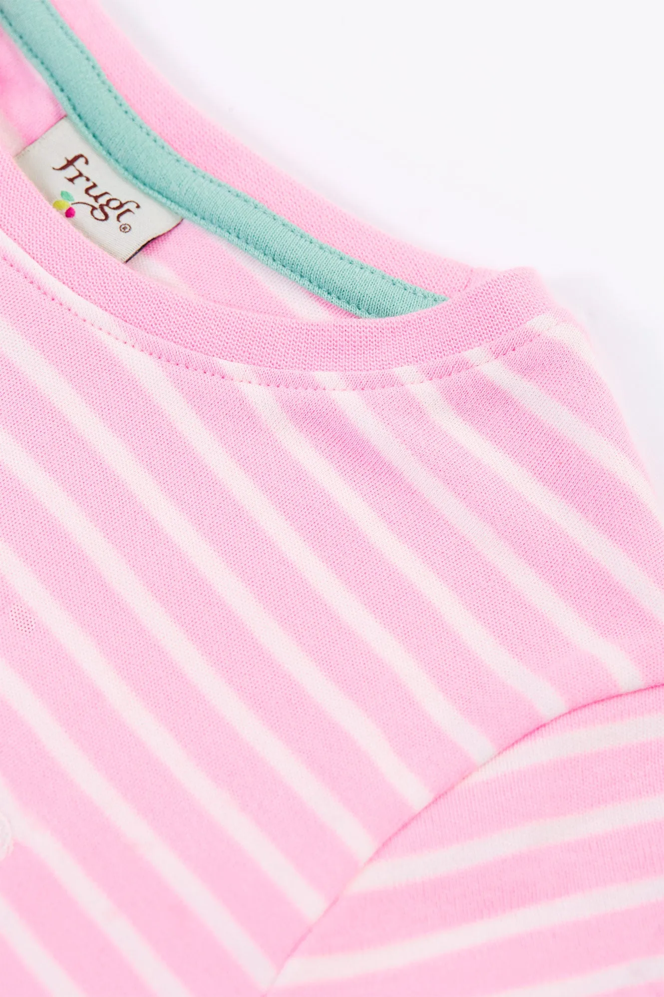 Frugi Camille Applique T Shirt Stripe Bee