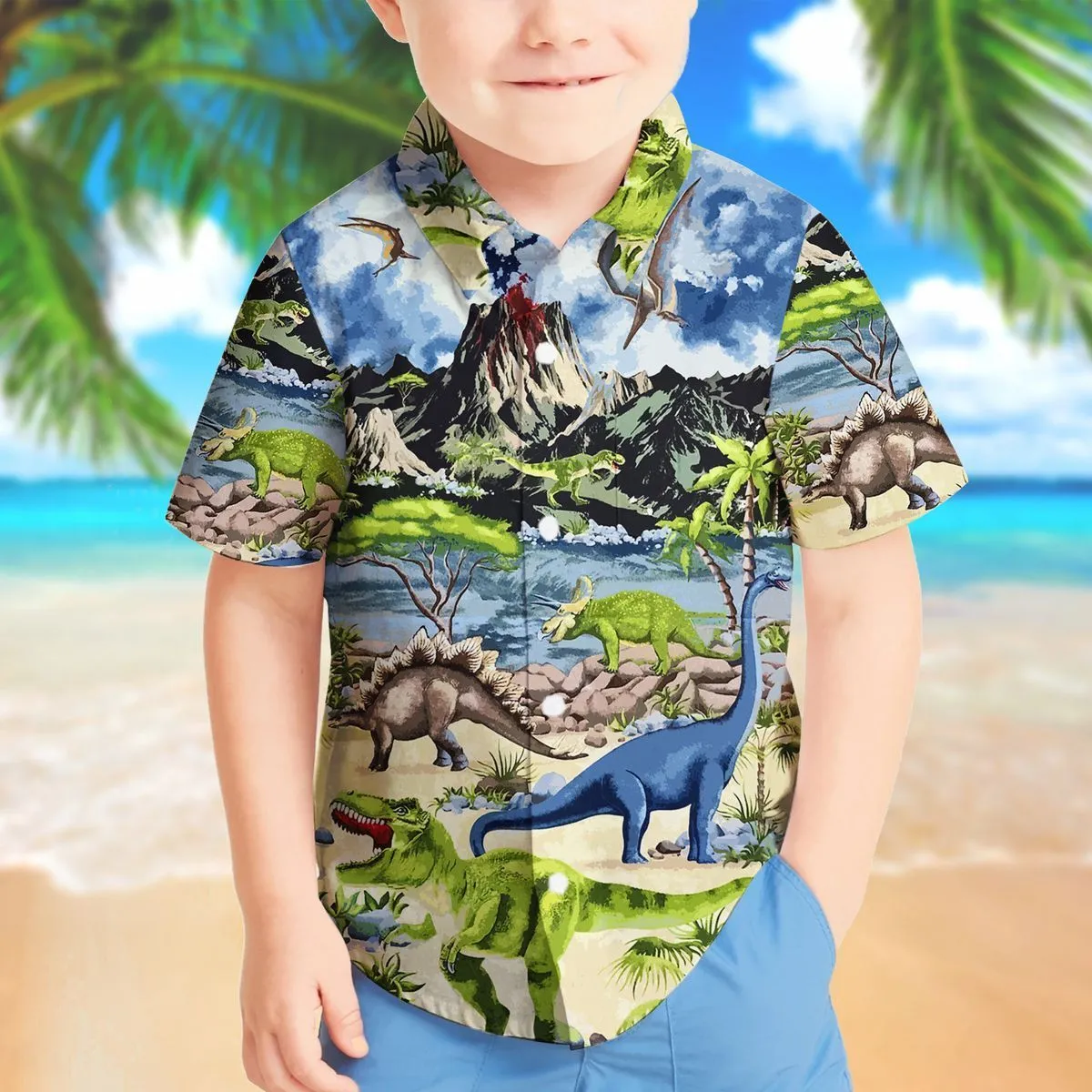 Gearhuman 3D Dinosaur Hawaii Shirt