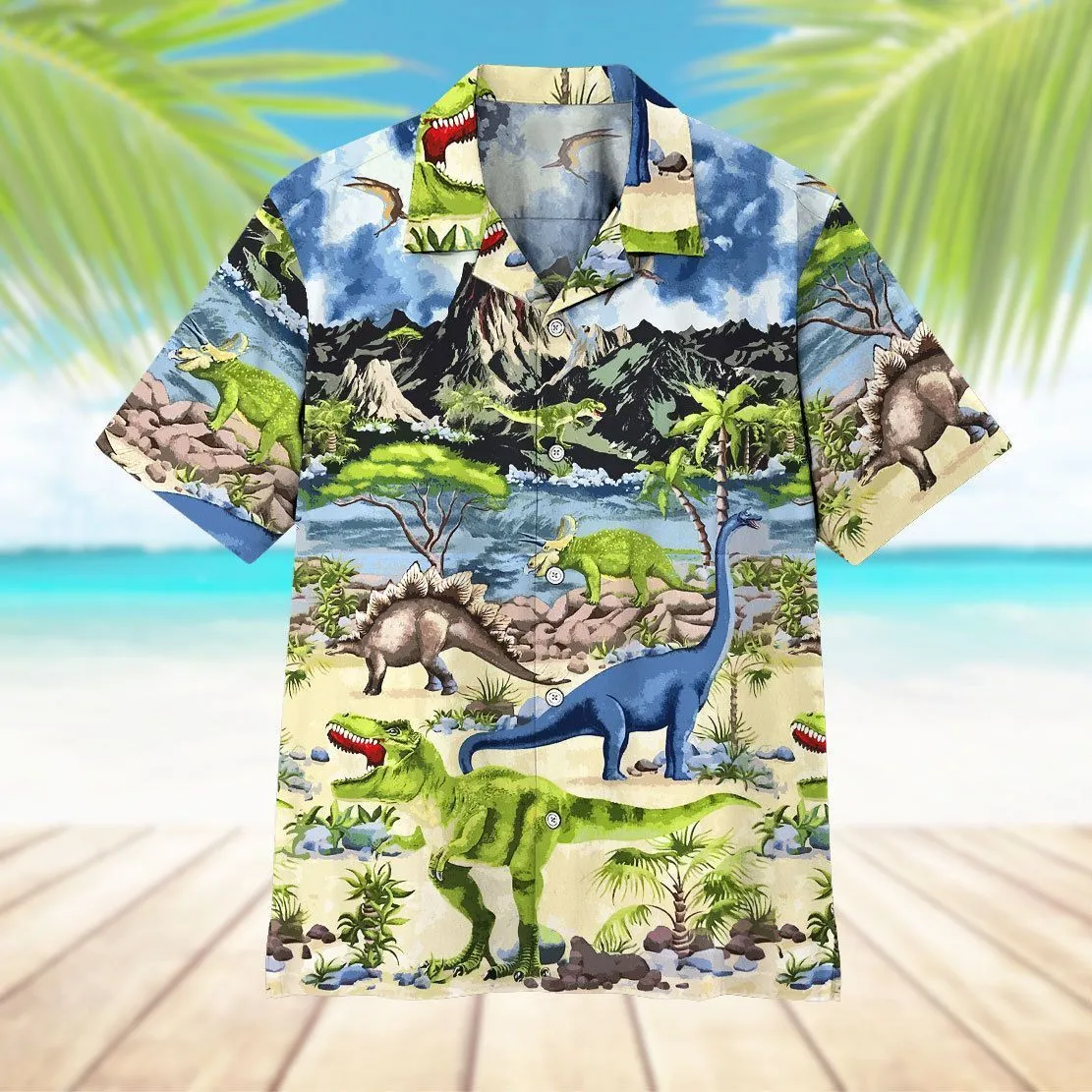 Gearhuman 3D Dinosaur Hawaii Shirt