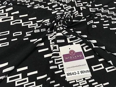 Geometric printed ity stretch jersey Lycra dress Fabric 58" wide M642 Mtex