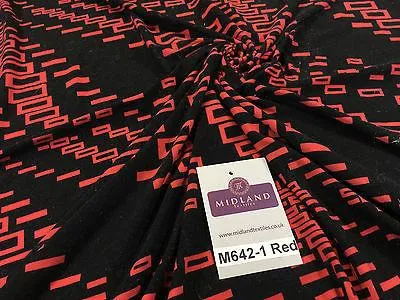 Geometric printed ity stretch jersey Lycra dress Fabric 58" wide M642 Mtex