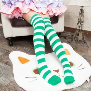 Green White Thigh Highs