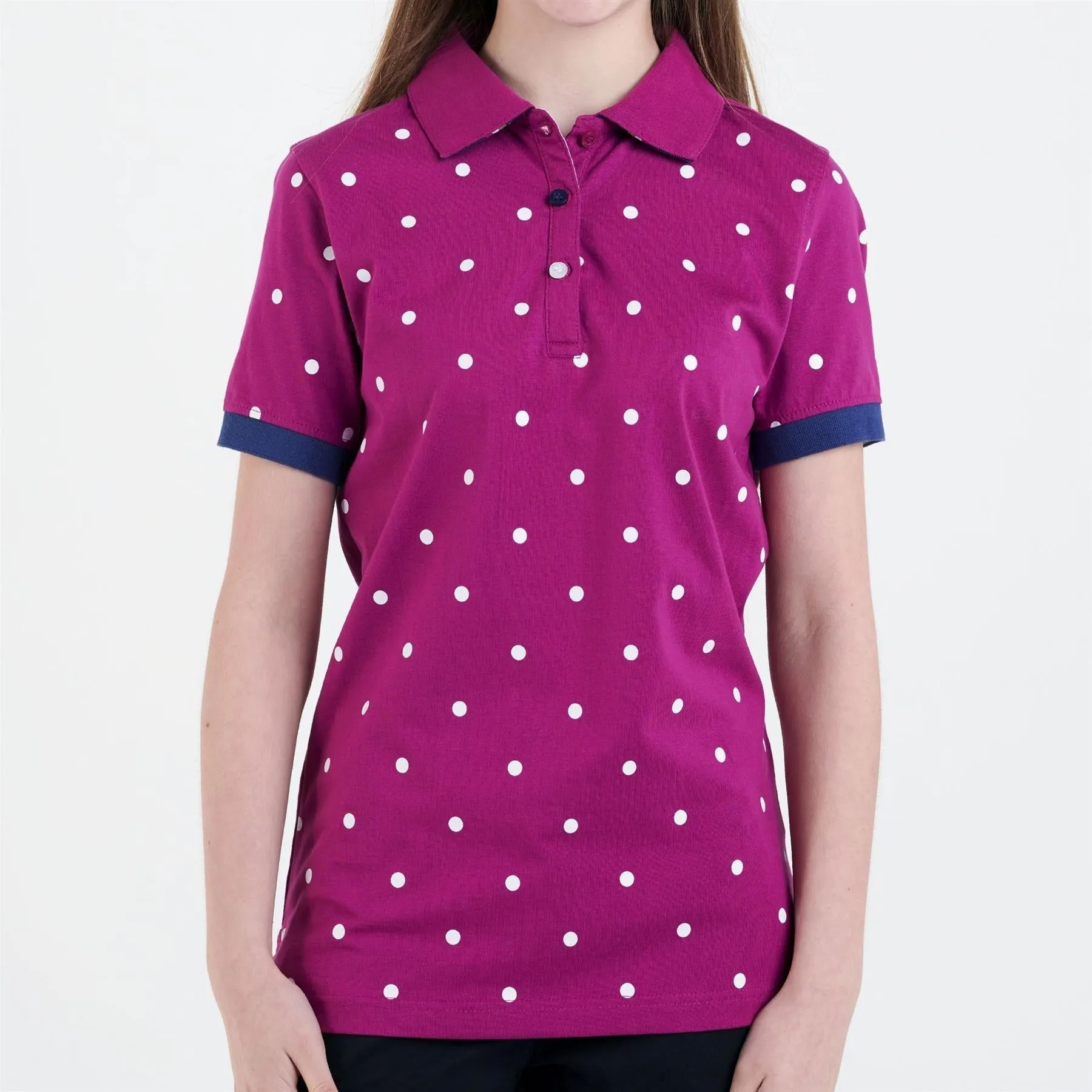 Hazy Blue Womens Short Sleeve Polo Shirt - Lilly