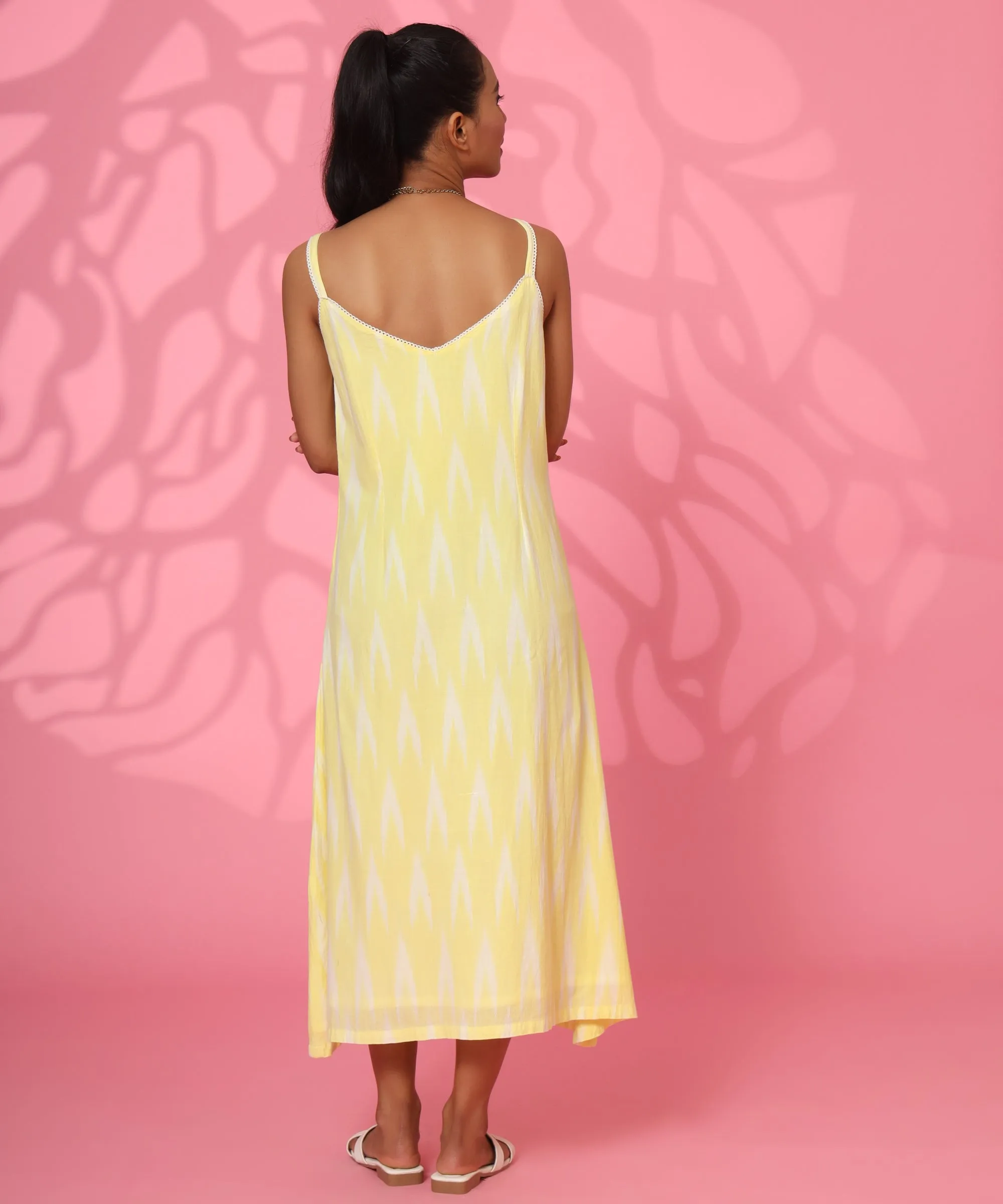 I CHOOSE POSITIVITY IKAT STRAPPY A-LINE DRESS