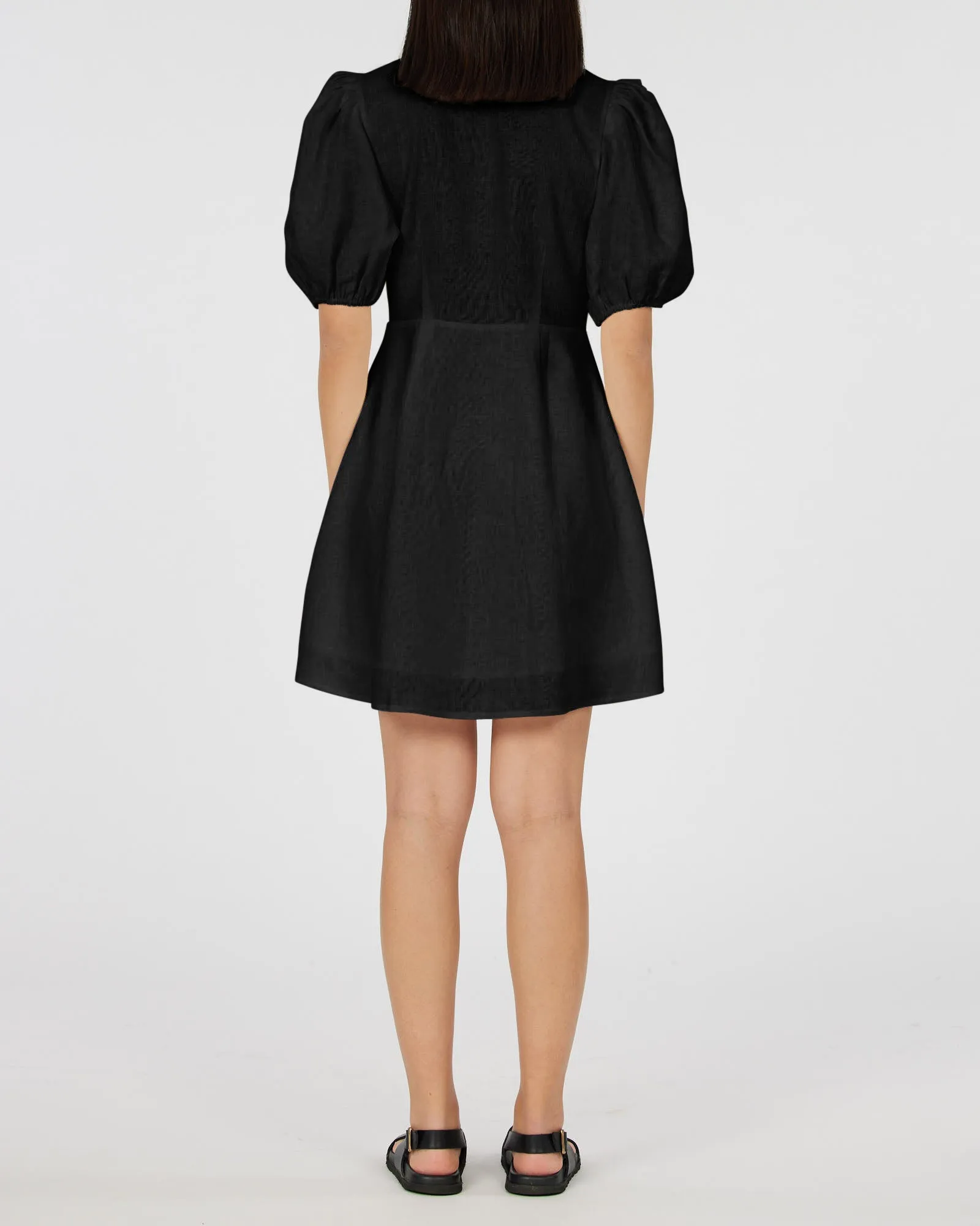 Julius Linen Mini Dress - Black