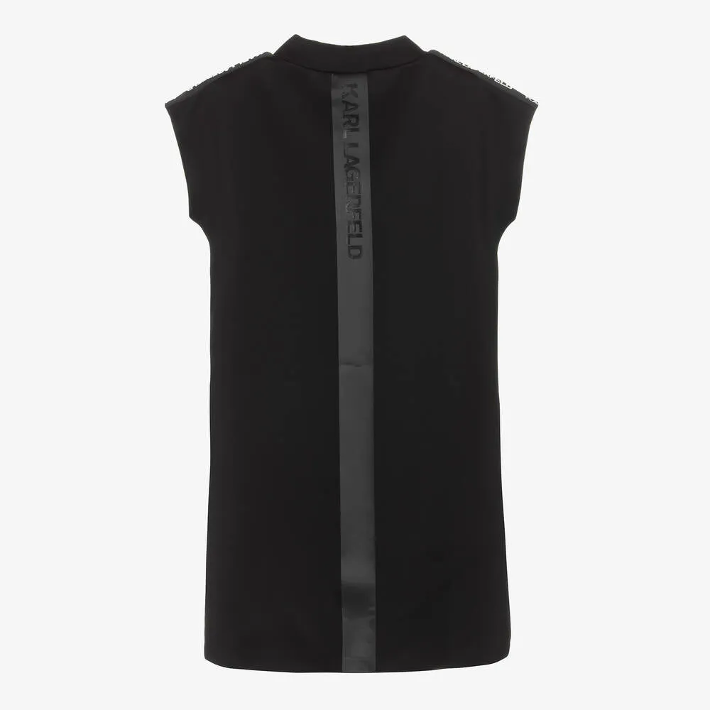 KL Black Zip Detail Logo Dress