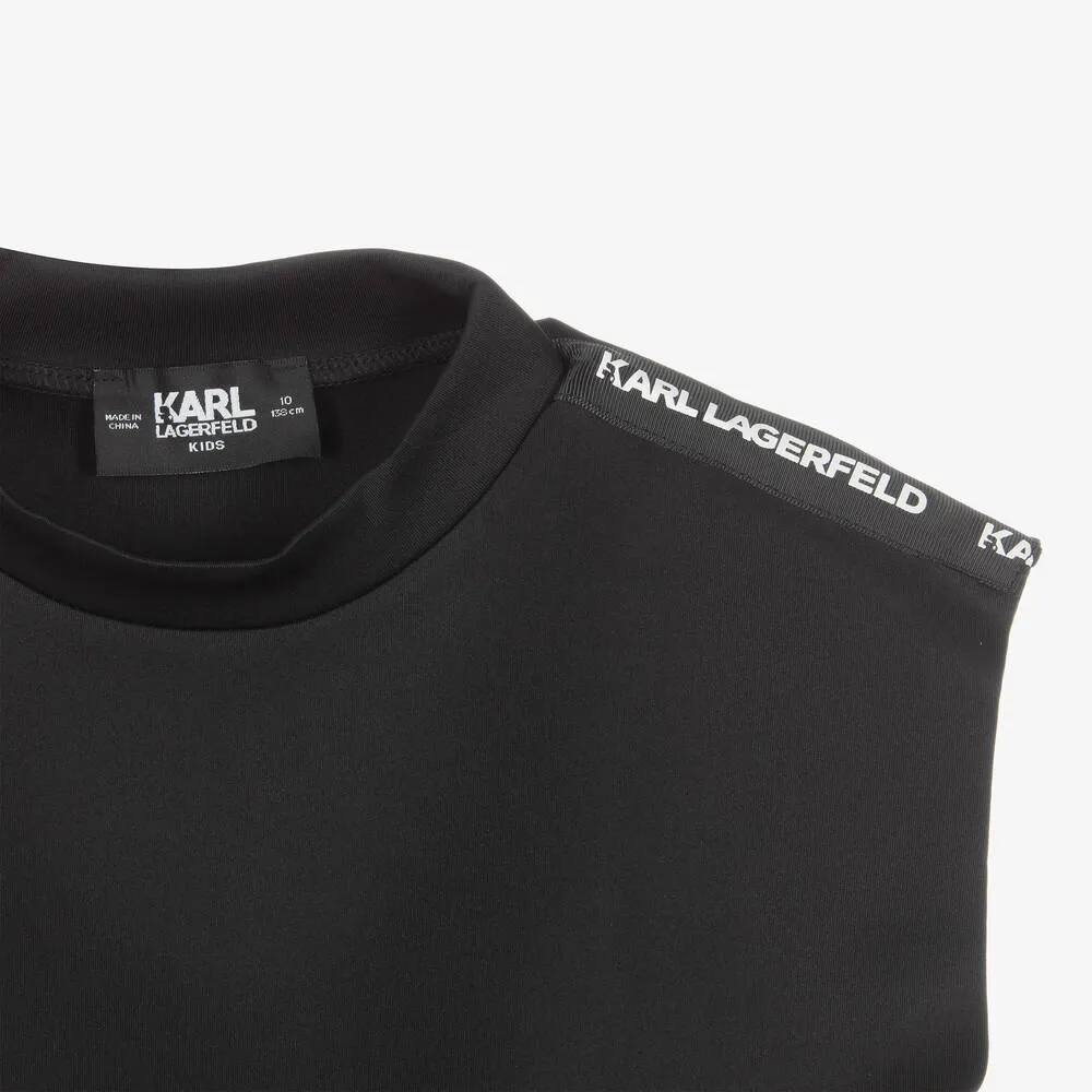 KL Black Zip Detail Logo Dress