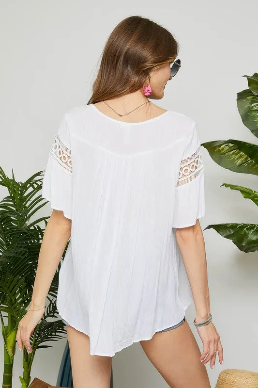 Lace Peasant Top