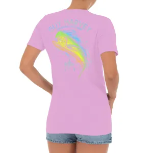 Ladies Mahi Scribble Short Sleeve V-Neck T-Shirt