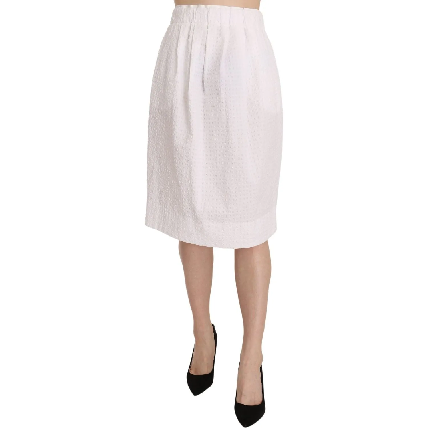 L'Autre Chose Elegant White Pencil Skirt