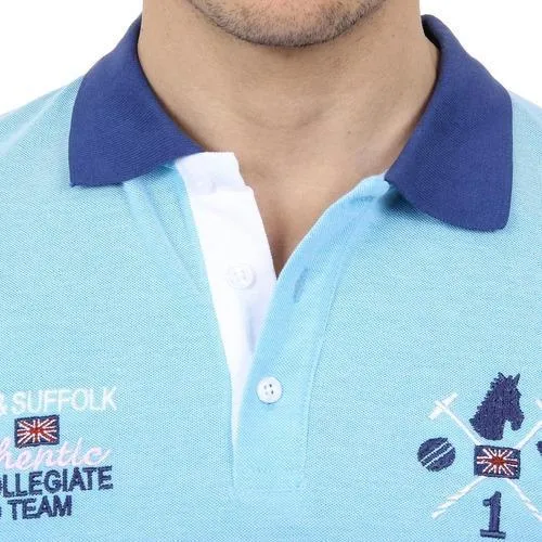 Light Blue S Ufford & Suffolk Polo Club Mens Polo Short Sleeves US009 TURQUOISE