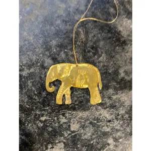 Mini Gold Elephant Ornament or Tag